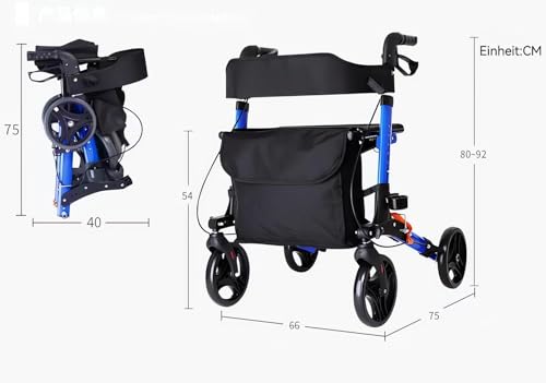 Andador plegable de aluminio ByteTecpeak R1 con asiento y cesta - Altura regulable