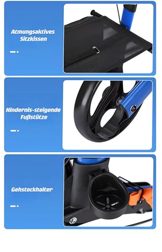 Andador plegable de aluminio ByteTecpeak R1 con asiento y cesta - Altura regulable