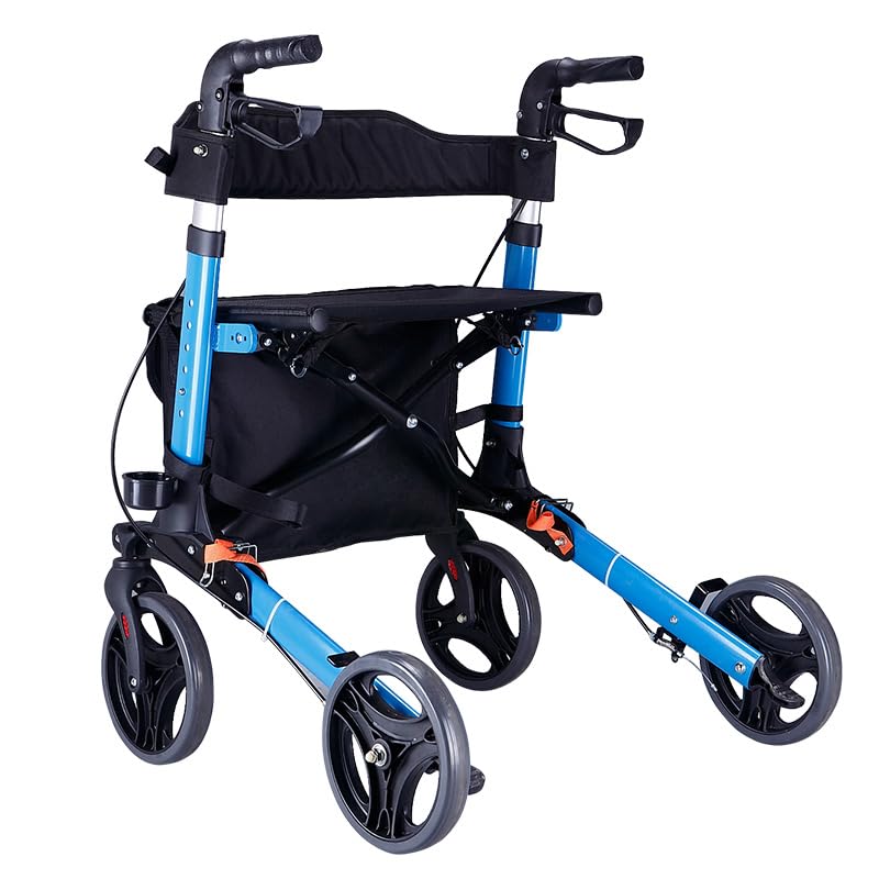 Andador plegable de aluminio ByteTecpeak R1 con asiento y cesta - Altura regulable